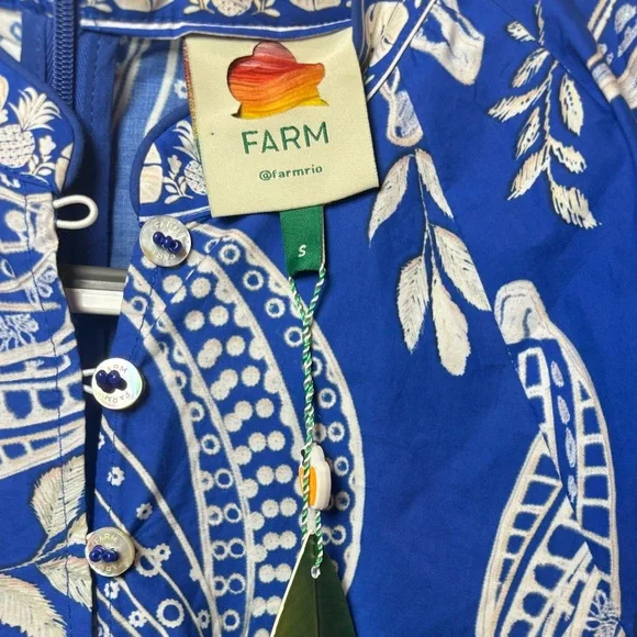 FARM Rio Blue & White Paisley Short Jumpsuit - Picture 7 of 7